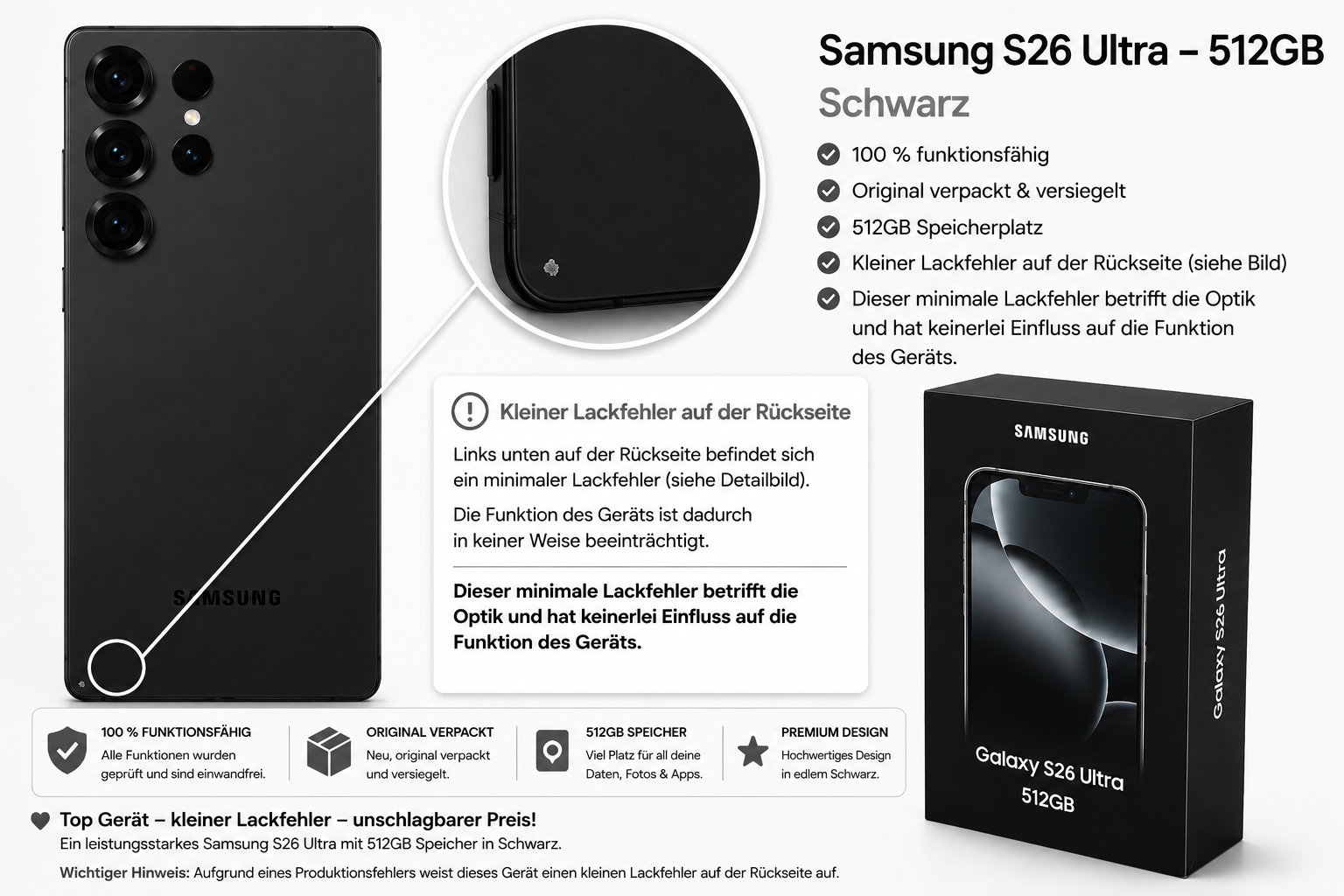 Samsung Galaxy S26 Ultra 512GB schwarz