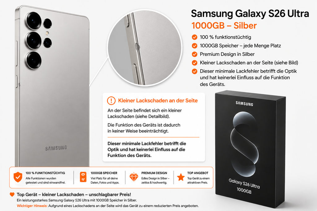 Samsung Galaxy S26 Ultra 1000GB Silber
