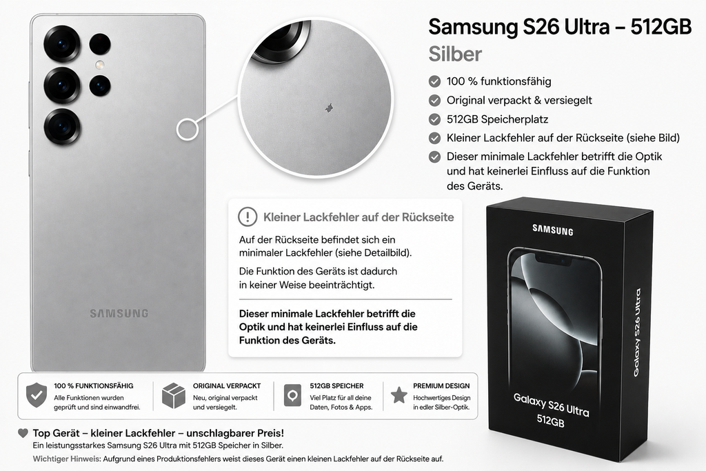 Samsung Galaxy S26 Ultra 512GB Silber