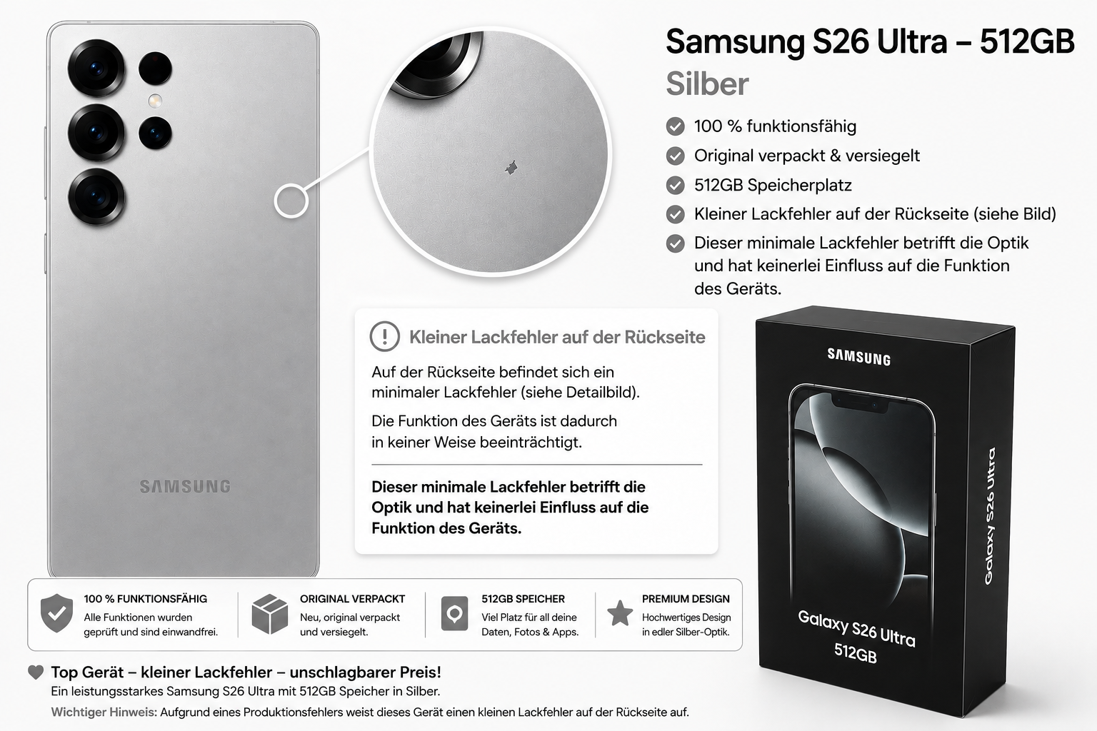 Samsung Galaxy S26 Ultra 512GB Silber