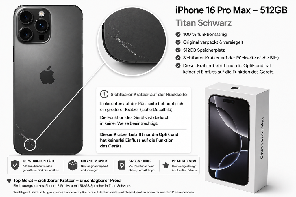 iPhone 16 Pro Max – 512 GB – Schwarz