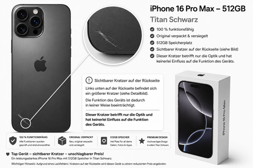iPhone 16 Pro Max – 512 GB – Schwarz
