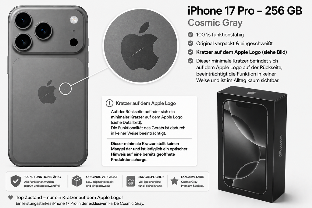 iPhone 17 Pro 256GB Grau