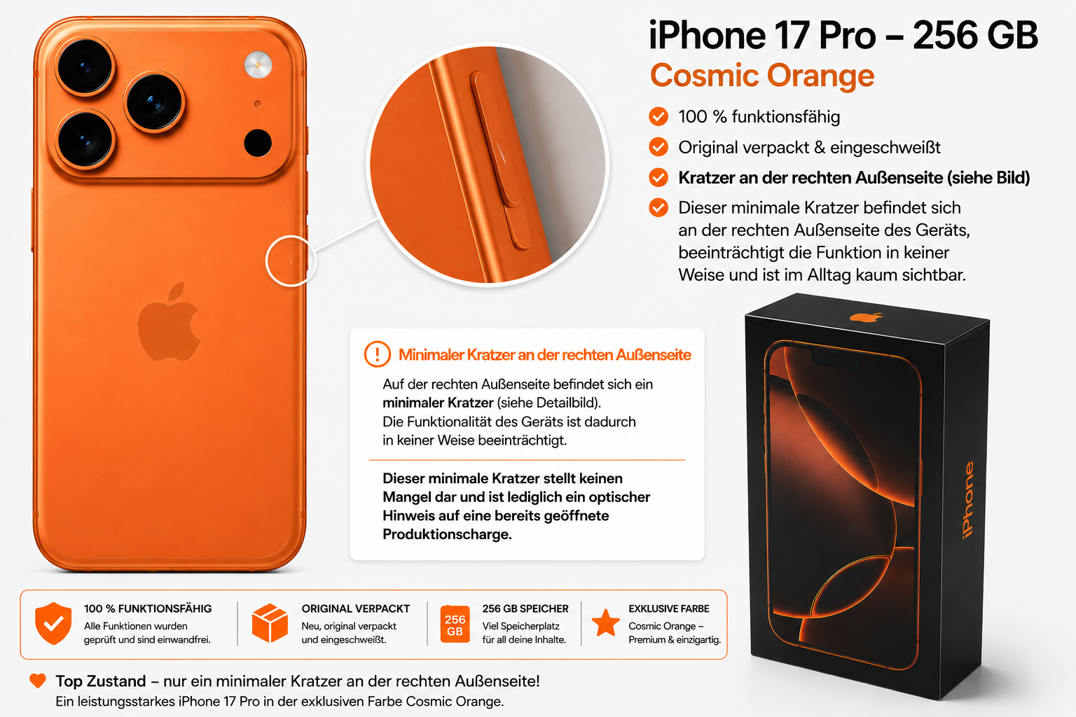Iphone 17 Pro 256GB - Cosmic Orange